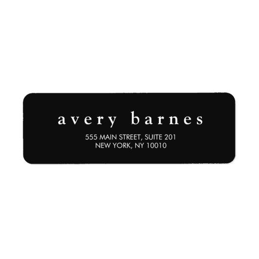 Eenvoudige zwarte Creative Professional Modern Etiket (Voorkant)