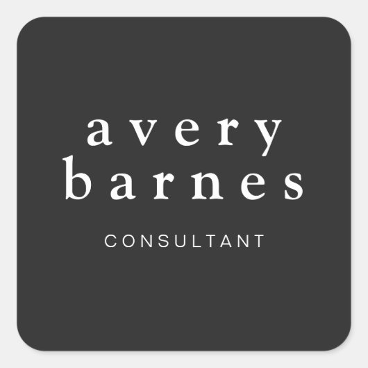 Eenvoudige zwarte Creative Professional Modern Vierkante Sticker (Voorkant)