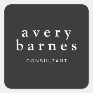 Eenvoudige zwarte Creative Professional Modern Vierkante Sticker