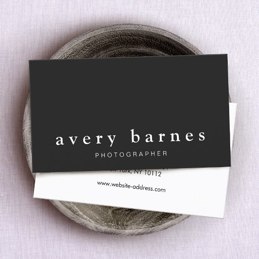 Eenvoudige zwarte Creative Professional Modern Visitekaartje