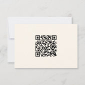 Eenvoudige zwarte crème bruiloft RSVP script QR Co (Achterkant)