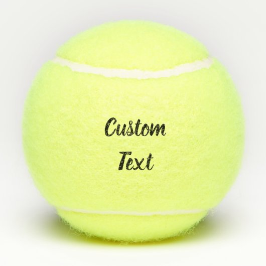 Eenvoudige zwarte cursieve scripttekst of naam tennisballen (Achterkant)