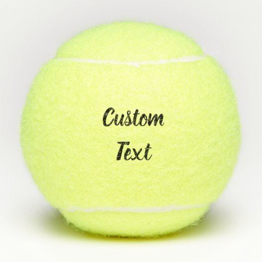 Eenvoudige zwarte cursieve scripttekst of naam tennisballen (Voorkant)