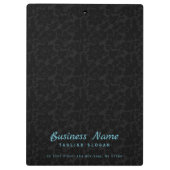 Eenvoudige zwarte Damast Blauwe Swirl Klembord (Achterkant)