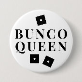 Eenvoudige Zwarte Dice Bunco Queen Ronde Button 7,6 Cm (Voorkant)