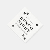 Eenvoudige zwarte dobbelstenen Bunco Night geperso Servet (Hoek)