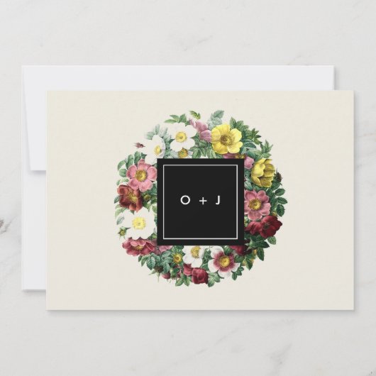 Eenvoudige zwarte doos | aanjager Bespaar de datu Save The Date (Achterkant)