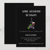 Eenvoudige zwarte druiven Wijn Weekend Getaway Cus Kaart (Voorkant / Achterkant)
