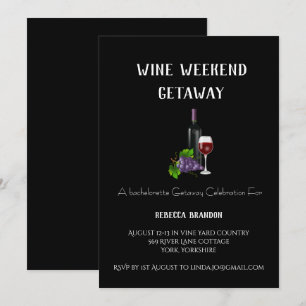 Eenvoudige zwarte druiven Wijn Weekend Getaway Cus Kaart