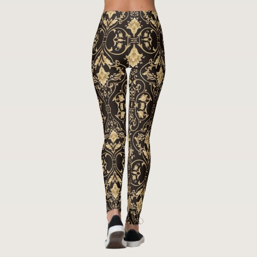 Eenvoudige zwarte elegant PatroonLeggings Leggings (Achterkant)