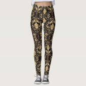 Eenvoudige zwarte elegant PatroonLeggings Leggings (Voorkant)