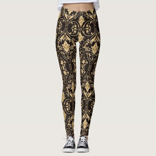 Eenvoudige zwarte elegant PatroonLeggings Leggings (Voorkant)