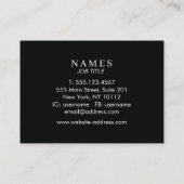 Eenvoudige zwarte Elegant Visitekaartje (Achterkant)
