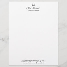 Eenvoudige Zwarte Elegante Monogramnaam Titel Onbe Briefhoofd