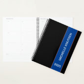 Eenvoudige zwarte en blauwe gepersonaliseerde plan planner (Display)