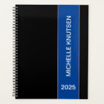 Eenvoudige zwarte en blauwe gepersonaliseerde plan planner<br><div class="desc">Eenvoudige zwarte en blauwe gepersonaliseerde planner 2025</div>