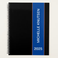 Eenvoudige zwarte en blauwe gepersonaliseerde plan