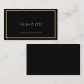 Eenvoudige zwarte en gouden bruiloft, bedankt voor informatiekaartje (Voorkant / Achterkant)