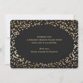 Eenvoudige zwarte en gouden kerstkaarten feestdagenkaart (Achterkant)