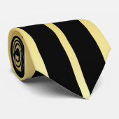 Eenvoudige zwarte en gouden strips stropdas (Opgerold)