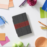 Eenvoudige zwarte en rode  lederen afdrukken iPad mini cover<br><div class="desc">Eenvoudig afbeelding van masculinair zwart en rood,  verstikt  leder met aanpasbaar monogram.</div>