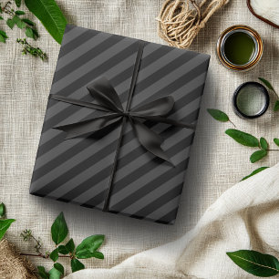 Eenvoudige zwarte en rokerig zwarte smalle diagona cadeaupapier