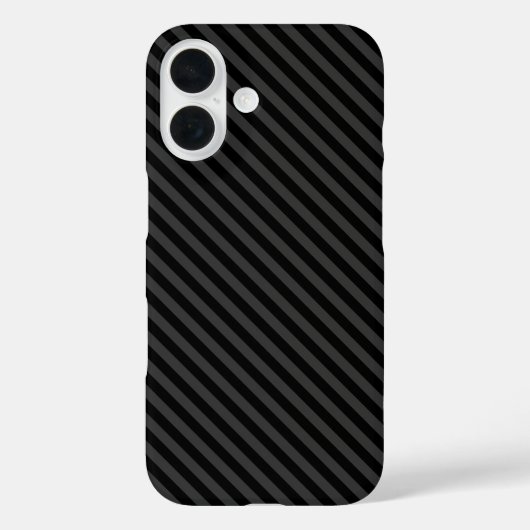 Eenvoudige zwarte en rokerige zwarte smalle diagon Case-Mate iPhone case (Achterkant)