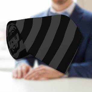 Eenvoudige zwarte en rokerige zwarte smalle diagon stropdas