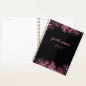 Eenvoudige zwarte en roze aangepaste planner (Display)