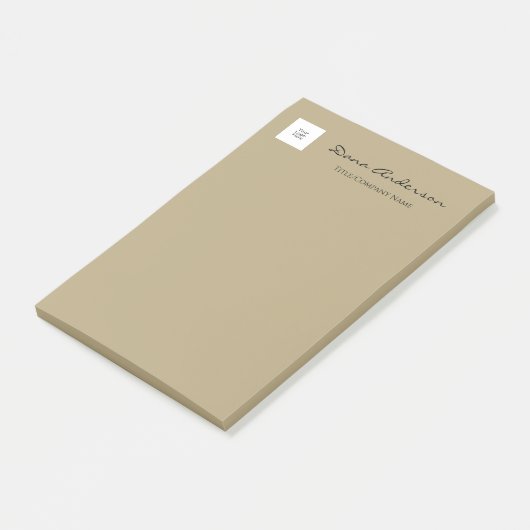 Eenvoudige zwarte en tan Post-It Notes (Schuin)