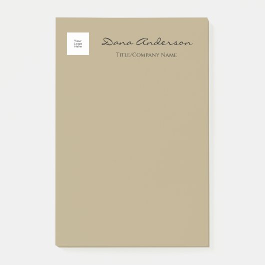 Eenvoudige zwarte en tan Post-It Notes (Voorkant)