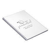 Eenvoudige Zwarte en Witte Afstuderen Notitieboek (Rechterzijde)