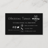 Eenvoudige zwarte en witte bakkerij visitekaartje (Achterkant)