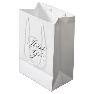 Eenvoudige Zwarte en Witte Bedank Favor Tag Medium Cadeauzakje