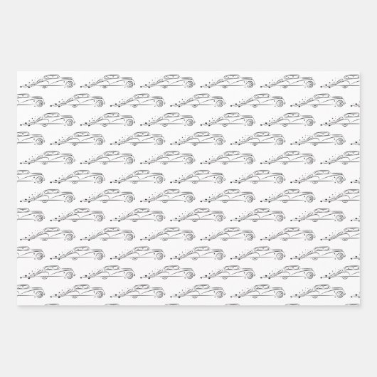 Eenvoudige zwarte en witte bridale en weduwentouwe inpakpapier vel (Voorkant 3)