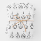 Eenvoudige zwarte en witte bridale en weduwentouwe inpakpapier vel (In situ)