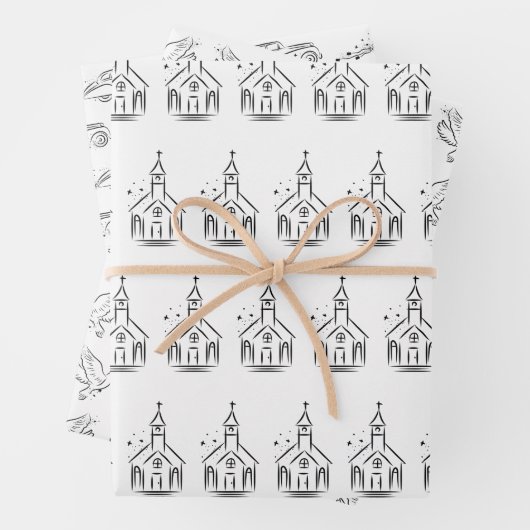 Eenvoudige zwarte en witte bridale en weduwentouwe inpakpapier vel (In situ)