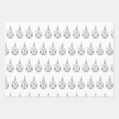 Eenvoudige zwarte en witte bridale en weduwentouwe inpakpapier vel (Voorkant)