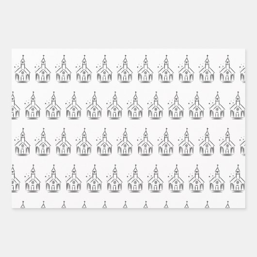 Eenvoudige zwarte en witte bridale en weduwentouwe inpakpapier vel (Voorkant)