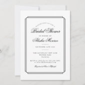 Eenvoudige zwarte en witte bruidsfeest uitnodiging (Voorkant)