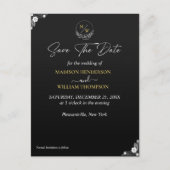 Eenvoudige zwarte en witte bruiloft bespaart de da briefkaart (Voorkant)