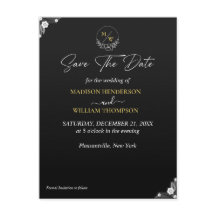 Eenvoudige zwarte en witte bruiloft bespaart de da