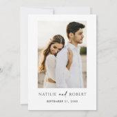 Eenvoudige zwarte en witte bruiloft bespaart de da kaart (Achterkant)