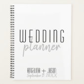 Eenvoudige Zwarte en Witte Bruiloft Planner (Voorkant)