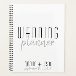Eenvoudige Zwarte en Witte Bruiloft Planner