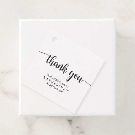 Eenvoudige Zwarte en Witte Buffalo Plaid Bedankt Bedankjes Labels (In situ)