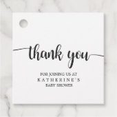 Eenvoudige Zwarte en Witte Buffalo Plaid Bedankt Bedankjes Labels (Voorkant)