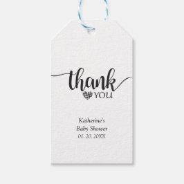 Eenvoudige Zwarte en Witte Buffalo Plaid Bedankt Cadeaulabel