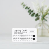 Eenvoudige Zwarte en Witte Coffee Loyalty Card (Staand voorkant)