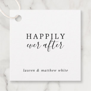 Eenvoudige Zwarte en Witte Elegante Bruiloft Bedankjes Labels